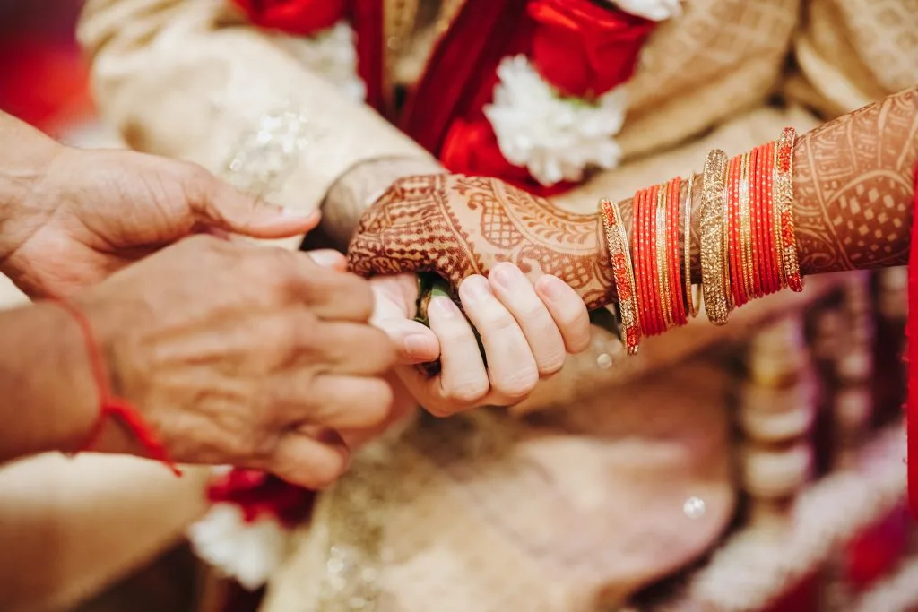 ritual with coconut leaves traditional hindu wedding ceremony